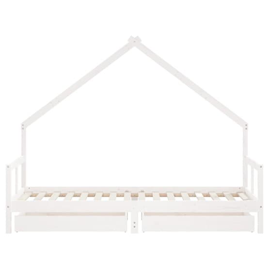 Sängram Barnsäng M. Lådor Vit 80X200 Cm Massiv Furu