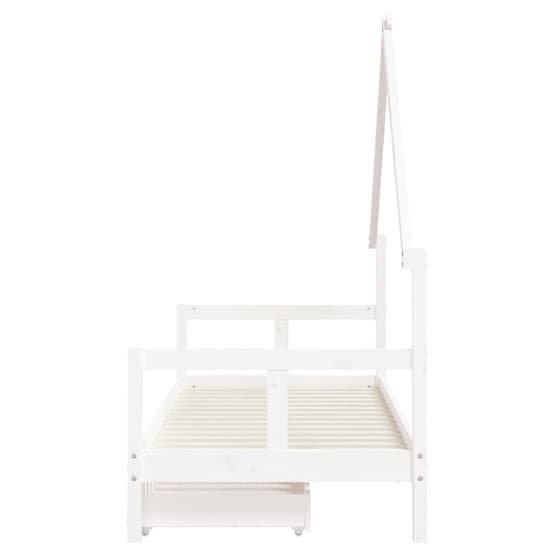 Sängram Barnsäng M. Lådor Vit 80X200 Cm Massiv Furu