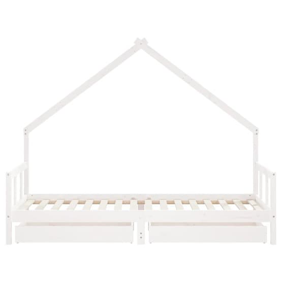 Sängram Barnsäng M. Lådor Vit 90X200 Cm Massiv Furu