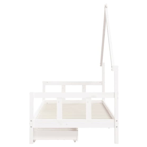 Sängram Barnsäng M. Lådor Vit 90X200 Cm Massiv Furu