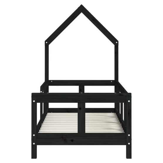 Sängram Barnsäng Svart 70X140 Cm Massiv Furu