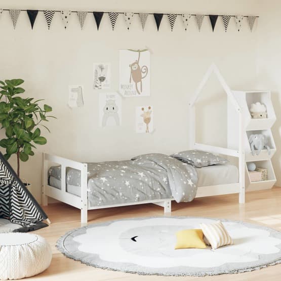 Sängram För Barnsäng 80X160 Cm Vit Massiv Furu