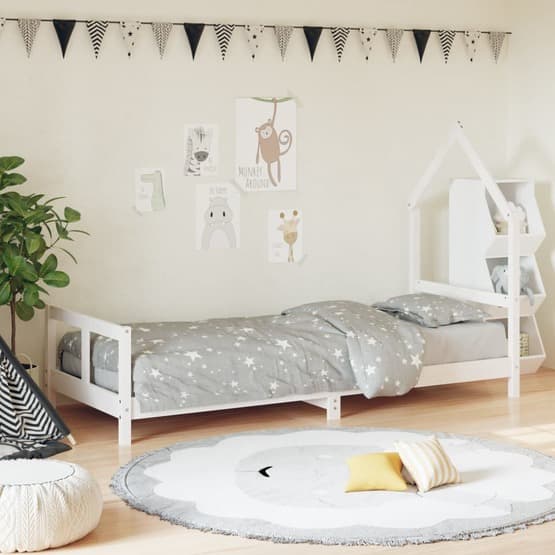 Sängram Barnsäng 80X200 Cm Vit Massiv Furu