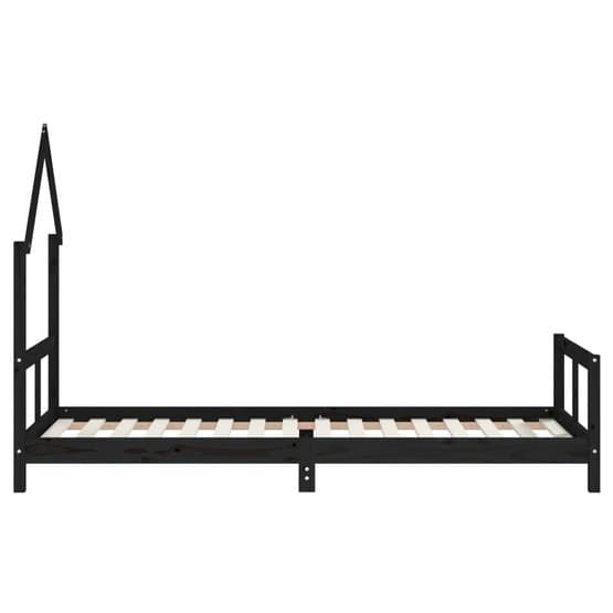 Sängram Barnsäng Svart 80X200 Cm Massiv Furu