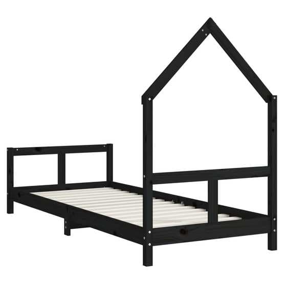 Sängram Barnsäng Svart 80X200 Cm Massiv Furu