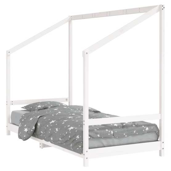 Sängram För Barnsäng Vit 90X200 Cm Massiv Furu