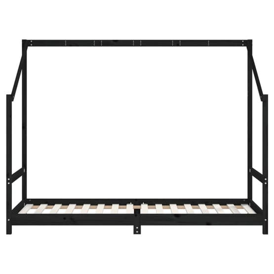 Sängram För Barnsäng Svart 90X200 Cm Massiv Furu