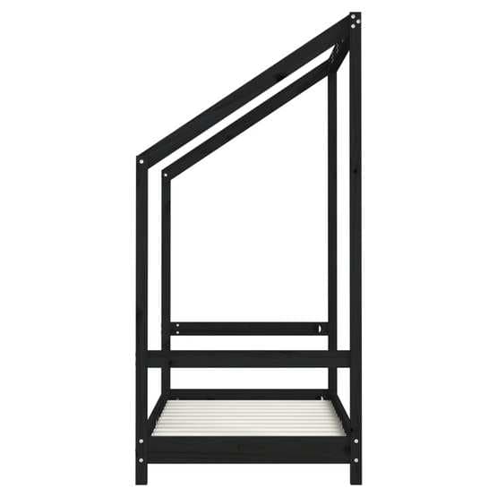 Sängram Barnsäng Massiv Furu 70X140 Cm Svart