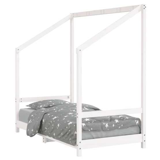 Sängram För Barnsäng Vit 80X160 Cm Massiv Furu