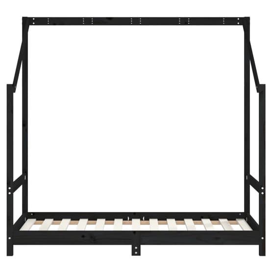 Sängram För Barnsäng Svart 80X160 Cm Massiv Furu