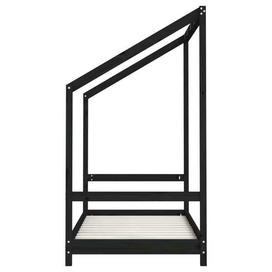 Sängram För Barnsäng Svart 80X160 Cm Massiv Furu