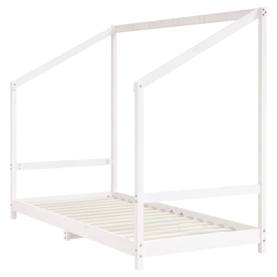 Sängram För Barn Vit 90X190 Cm Massiv Furu