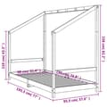 Miniatyrbild 8 av 8: Sängram För Barn Svart 90X190 Cm Massiv Furu