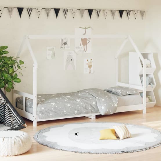 Sängram Barnsäng Vit 80X200 Cm Massiv Furu
