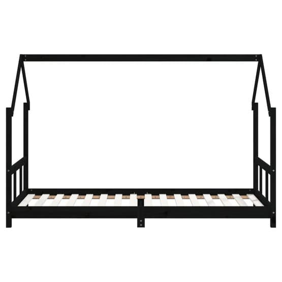 Sängram Barnsäng 90X200 Cm Svart Massiv Furu