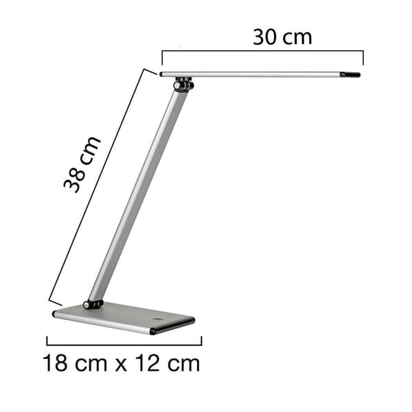 Unilux Bordlampe Led 5w Base Samling Og Taktil Metallisk Grå Base Søvfarvet