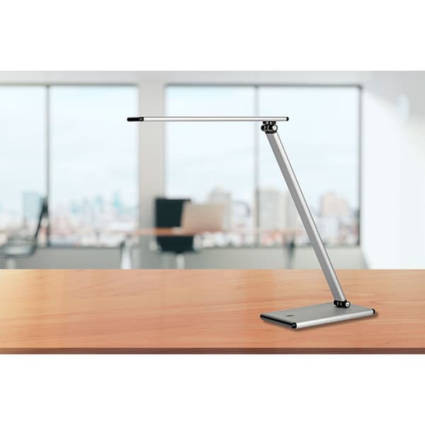 Unilux Bordlampe Led 5w Base Samling Og Taktil Metallisk Grå Base Søvfarvet