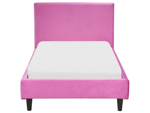 Enkeltseng Fuchsiarosa Fløyel 90 x 200 cm Lamellramme Moderne design Soverom