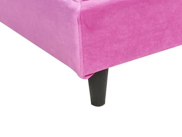 Enkeltseng Fuchsiarosa Fløyel 90 x 200 cm Lamellramme Moderne design Soverom