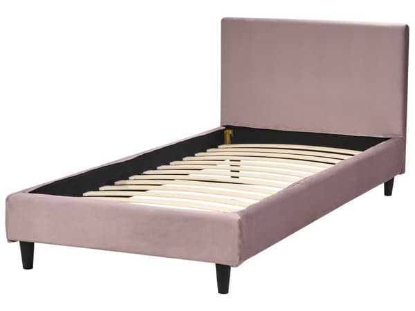 Enkeltseng Rosa Fløyel 90 x 200 cm Lamellramme Moderne design Soverom