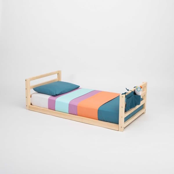 Daybed stel, Lav platform seng Montessori seng Enkelt seng Montessori gulv seng Småbørns gulv sengeramme Træ sengeramme Småseng, Barnegave