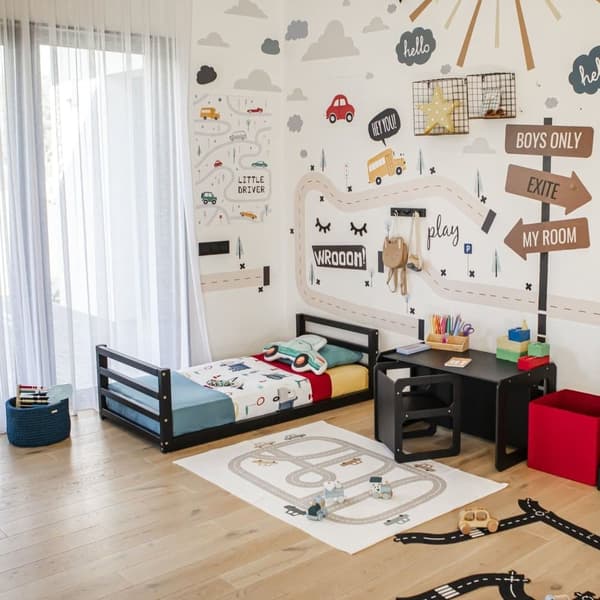 Montessori-lastensänky - Lasten matala sängynrunko - Montessori-taaperosängyn runko - Montessori-makuuhuoneen kalusteet