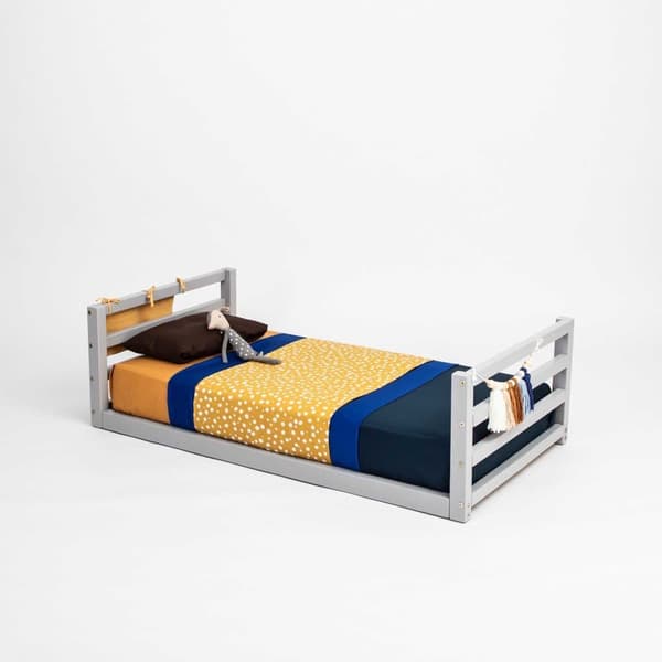 Daybed stel, Lav platform seng Montessori seng Enkelt seng Montessori gulv seng Småbørns gulv sengeramme Træ sengeramme Småseng, Barnegave