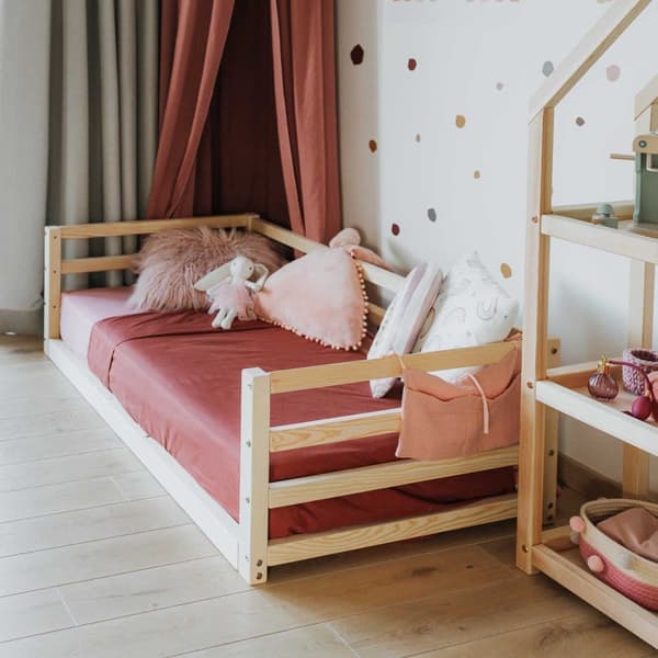 Montessori-lattiasänky Montessori-pikkulapsen lattiasängyn runko queen-kokoinen päiväsänky täysikokoinen lasten puusängyn runko Pikkulapsen sänkyn run
