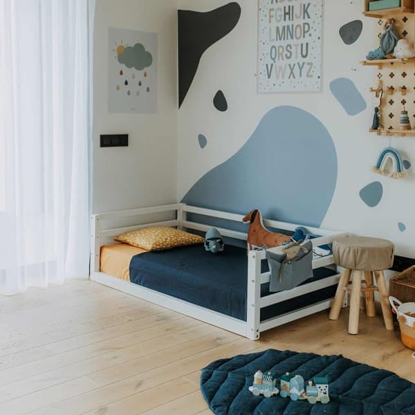Montessori-lattiasänky Montessori-pikkulapsen lattiasängyn runko queen-kokoinen päiväsänky täysikokoinen lasten puusängyn runko Pikkulapsen sänkyn run