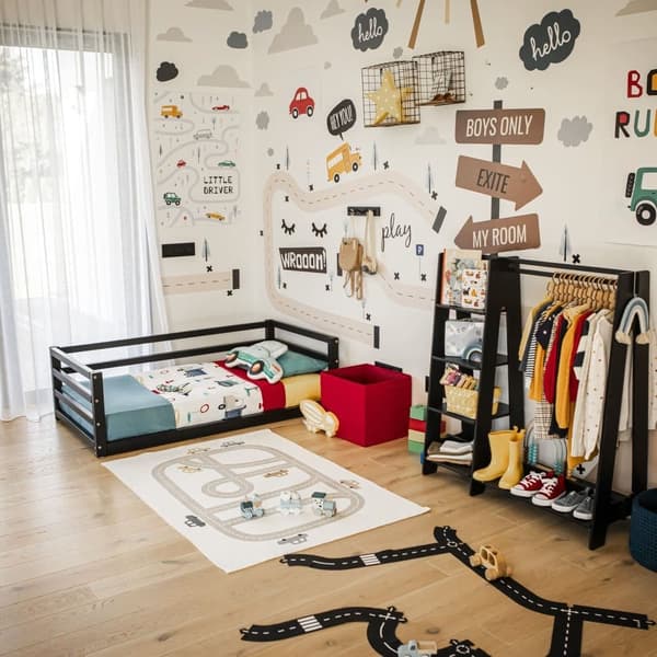 Montessori-lattiasänky Montessori-pikkulapsen lattiasängyn runko queen-kokoinen päiväsänky täysikokoinen lasten puusängyn runko Pikkulapsen sänkyn run