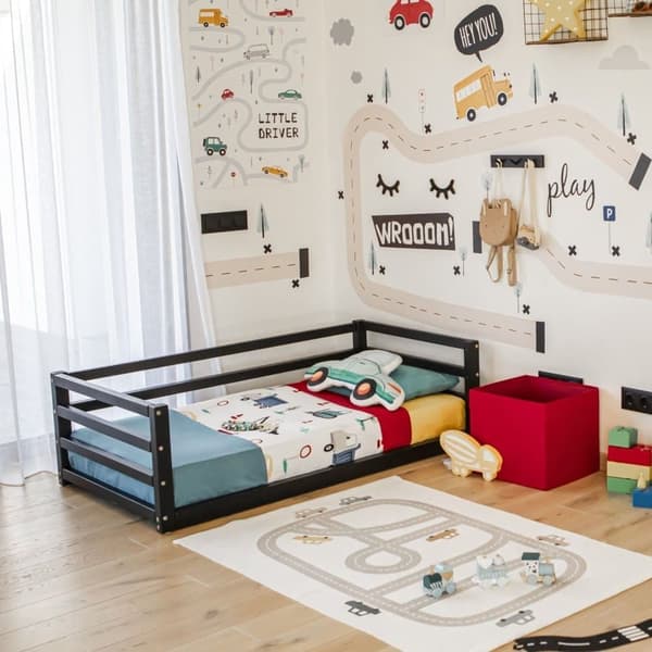 Montessori-lattiasänky Montessori-pikkulapsen lattiasängyn runko queen-kokoinen päiväsänky täysikokoinen lasten puusängyn runko Pikkulapsen sänkyn run
