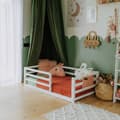 Miniatyrbild 1 av 11: Montessori spjälsängsram för barn dubbelsäng, Montessori golvsäng dagbäddsram fullstorlek Barnsäng i trä Spjälsängsram för barnsäng, ettårspresent