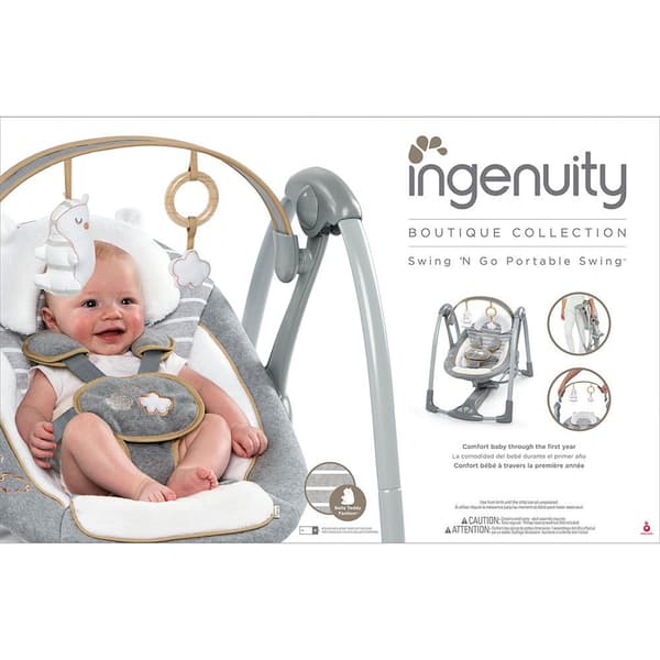 Ingenuity Riippumatto Swing´n Go Bella Teddy™ Harmaa