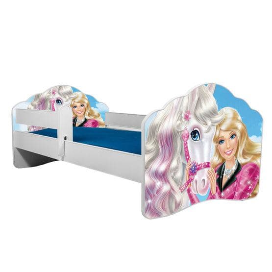 Børneseng - Fala Med madras og beskyttelseskant - Barbie - 160 x 80 cm