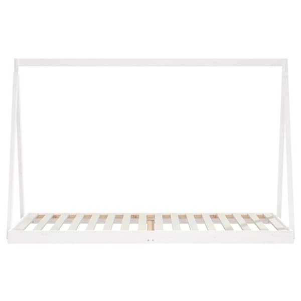 sengeramme til juniorseng 90x200 cm massivt fyrretræ hvid