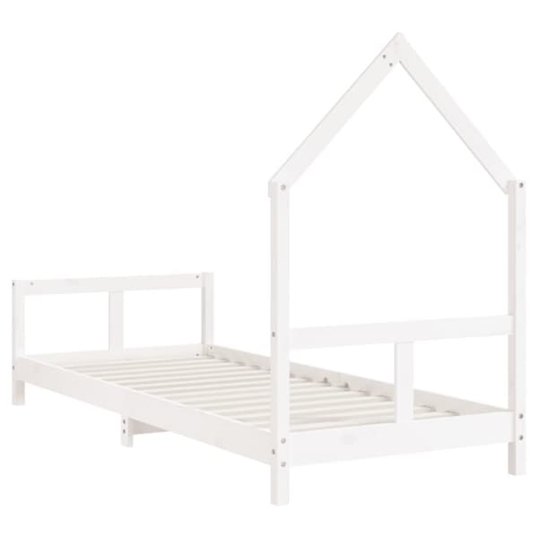 sengeramme til juniorseng 80x200 cm massivt fyrretræ hvid