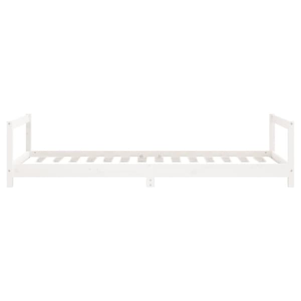 Sängram för barn vit 90x190 cm massiv furu