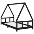 Miniatyrbillede 3 af 9: sengeramme til juniorseng 90x200 cm massivt fyrretræ sort