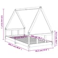 Miniatyrbillede 9 af 9: sengeramme til juniorseng 90x200 cm massivt fyrretræ sort