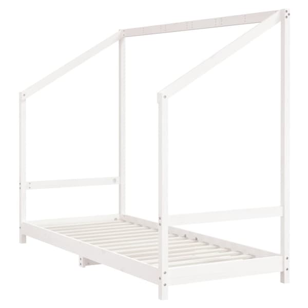 sengeramme til juniorseng 80x200 cm massivt fyrretræ hvid