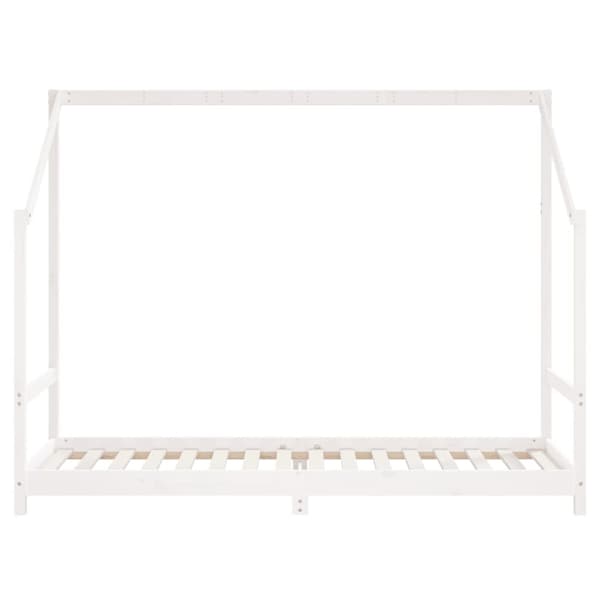sengeramme til juniorseng 80x200 cm massivt fyrretræ hvid