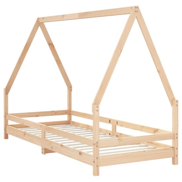 sengeramme til juniorseng 90x200 cm massivt fyrretræ