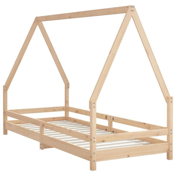 sengeramme til juniorseng 90x200 cm massivt fyrretræ