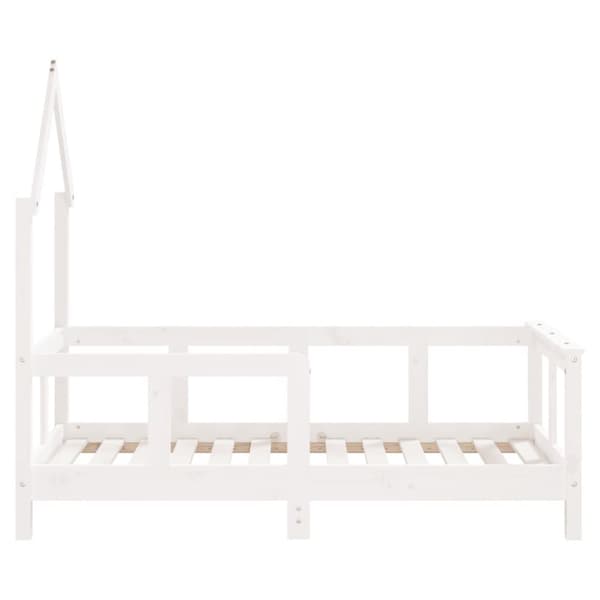 Sängram för barnsäng vit 70x140 cm massiv furu