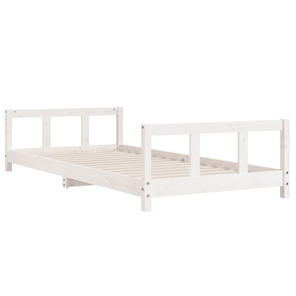 sengeramme til juniorseng 90x200 cm massivt fyrretræ hvid