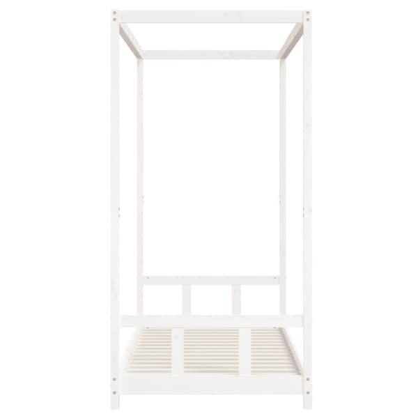 sengeramme til juniorseng 90x200 cm massivt fyrretræ hvid
