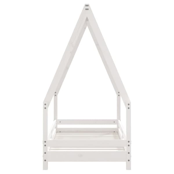 sengeramme til juniorseng 70x140 cm massivt fyrretræ hvid