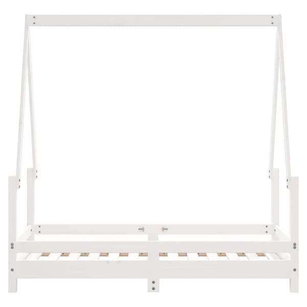 sengeramme til juniorseng 70x140 cm massivt fyrretræ hvid