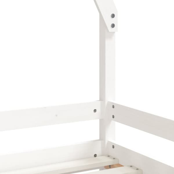 sengeramme til juniorseng 70x140 cm massivt fyrretræ hvid