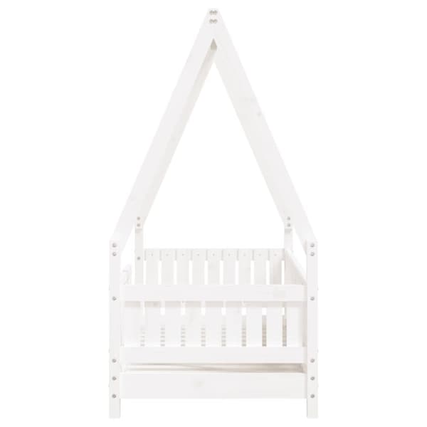 sengeramme til juniorseng 70x140 cm massivt fyrretræ hvid